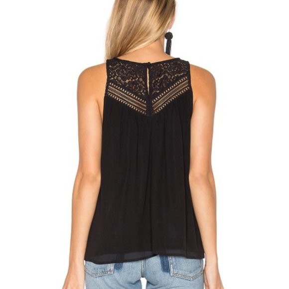 JOIE SILK Solara Lace Yoke Sleeveless Top M - Picture 2 of 8